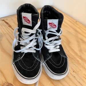 Vans Kids Black and White High-Top Skate Sneakers